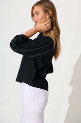 Black Cotton Blend Fab Shirt
